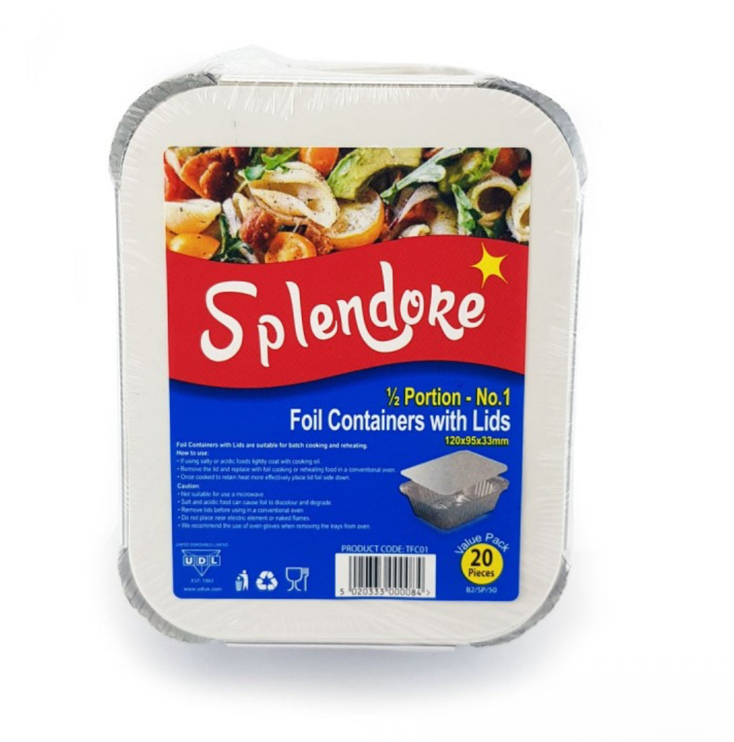 Splendore Aluminium Foil Containers with Lids No1