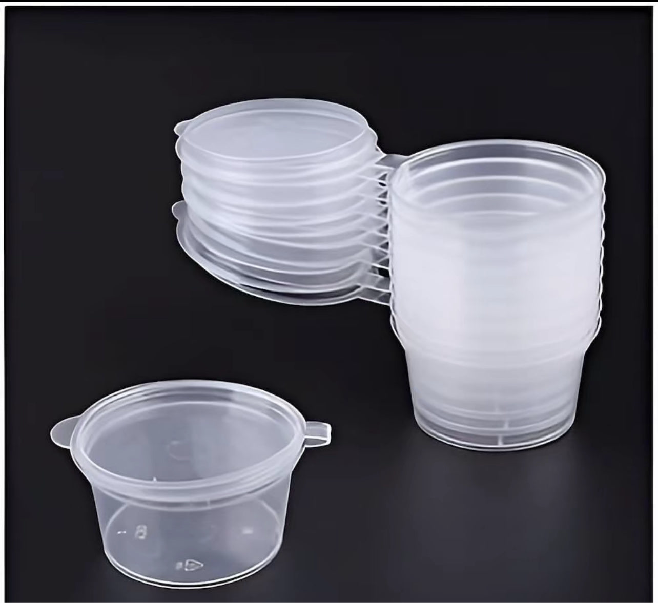 Plastic Sauce Pots with Lids 50pcs