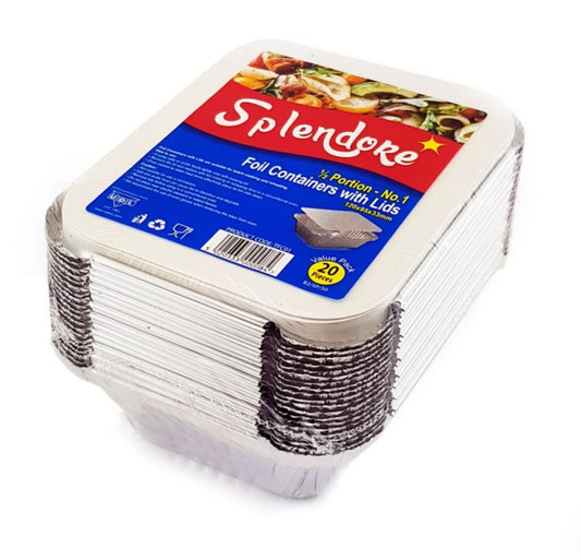 Splendore Aluminium Foil Containers with Lids  No1