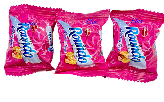 Nigeria Roundo Strawberry Flavour Biscuits 12gX5pcs