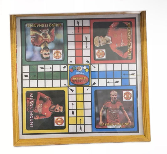 African Wooden Ludo Board Game With 2dice & 16counter