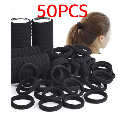 50pcs Hair Tie School Ponytail Holder